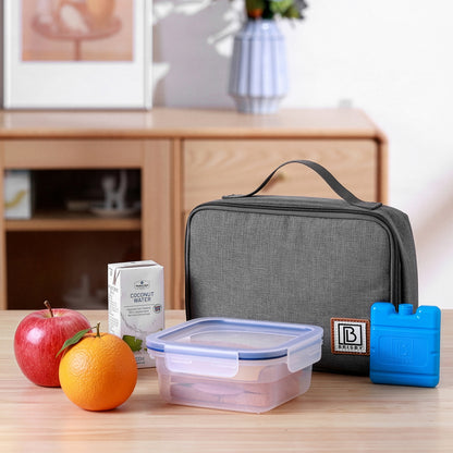 Brisby Koeltas & Lunchtas 2,5 Liter voor Kinderen - Inclusief Koelelement & Naamkaartje - Donkergrijs
