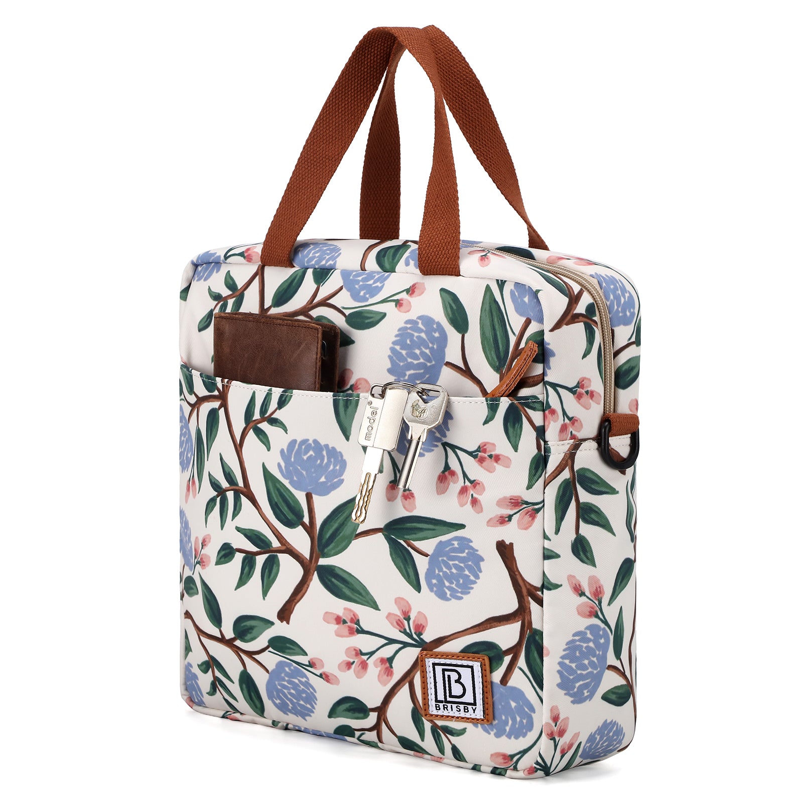 Brisby Koeltas Lunchtas 7L - Inclusief 2 Koelelementen & Schouderband - White Flower