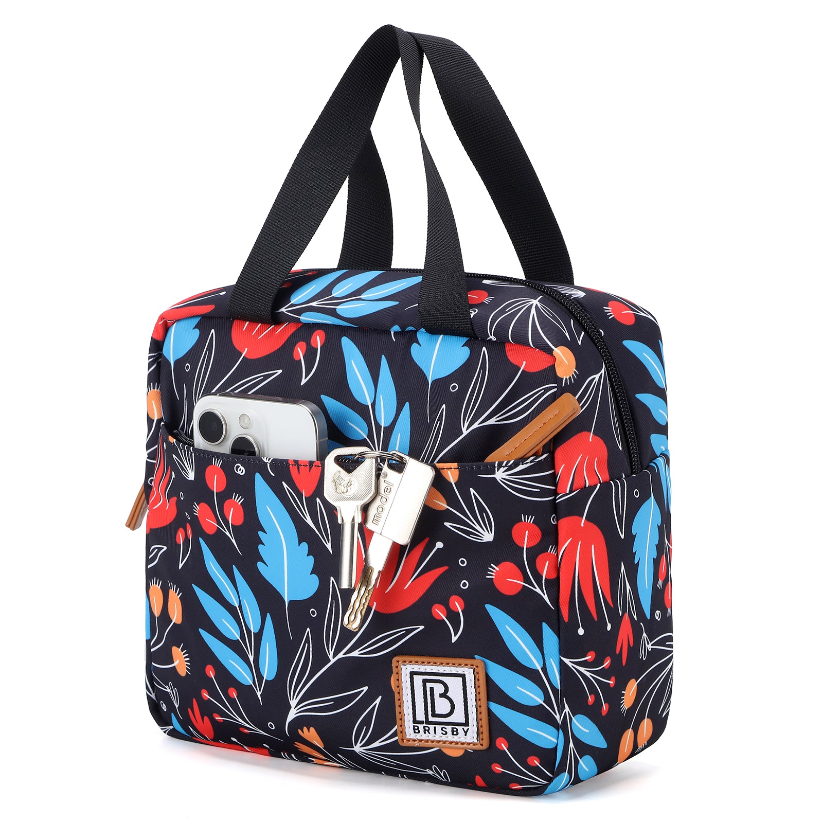 Brisby Koeltas Lunchtas 4L - Waterafstotend - Geïsoleerde Kolftas - Inclusief Koelelement - Night Flower