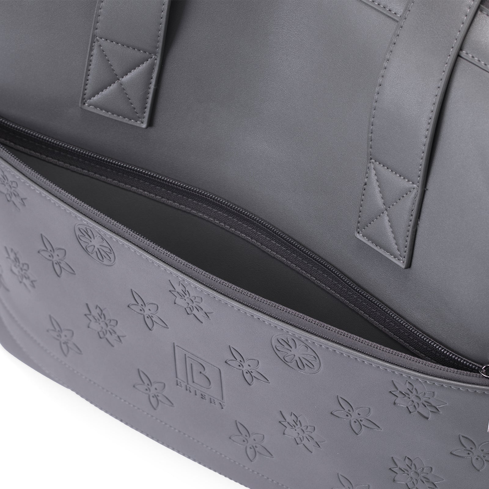 Venezia weekend bag grey - shoulder bag - travel bag - hand luggage - hard-wearing - incl. hanging hooks - PU leather