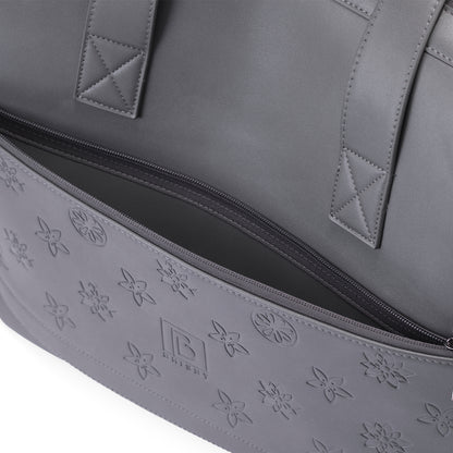 Venezia weekend bag grey - shoulder bag - travel bag - hand luggage - hard-wearing - incl. hanging hooks - PU leather