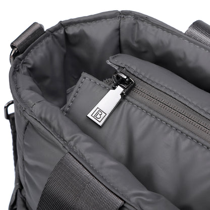 Florence diaper bag 17L grey - shoulder bag, changing bag - hard-wearing - incl. cool bag, changing mat and pram hooks - nylon