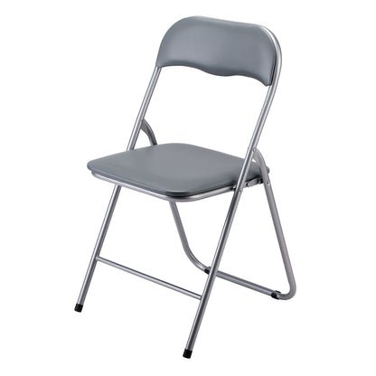 Bardi 8-delige Klapstoelen set PVC grijs - 100 kg draagvermogen