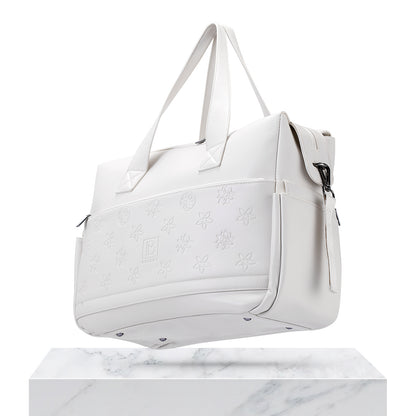 Venezia weekend bag white - shoulder bag - travel bag - hand luggage - hard-wearing - incl. hanging hooks - PU leather