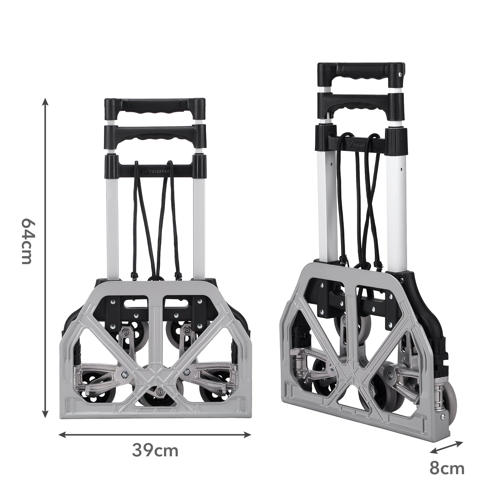 Packaway Steekwagen 70 kg - opvouwbaar - trapwielen - telescopisch handvat - aluminium