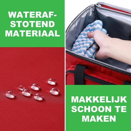 Koeltas 15L koeltas rood - lunchtas - 4-laags geïsoleerd - opvouwbaar - incl. 2 gratis koelelementen en draagband