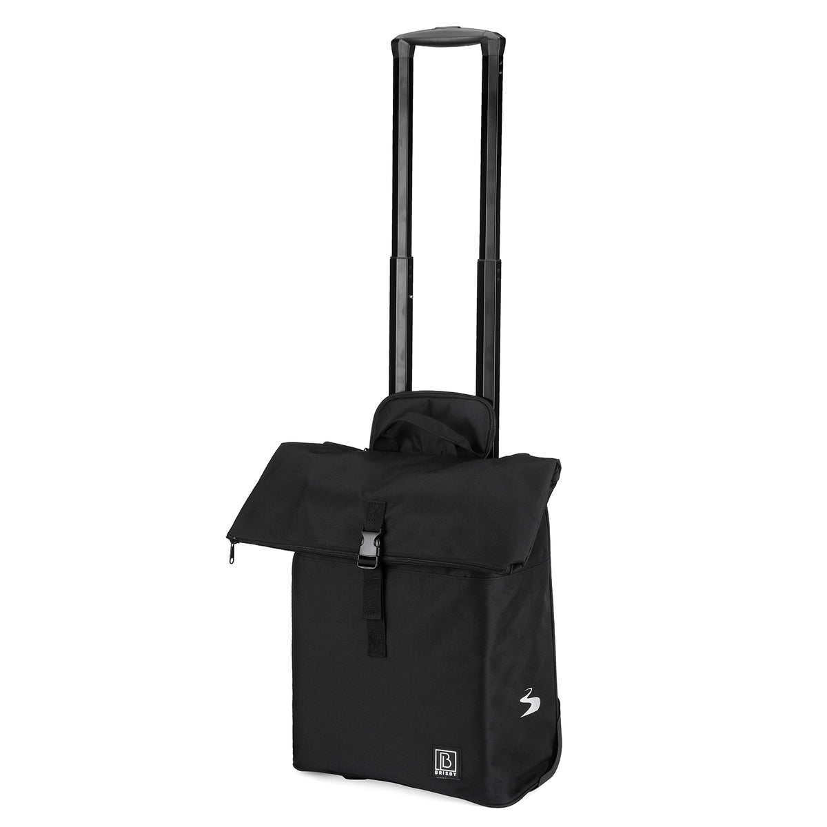 Fietstrolley Tas 2-in-1 Fietstas en Trolley Zwart 18-28L Laptopvak Verstelbare Hendel Bevestigingssysteem - Zwart