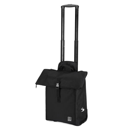 Fietstrolley Tas 2-in-1 Fietstas en Trolley Zwart 18-28L Laptopvak Verstelbare Hendel Bevestigingssysteem - Zwart