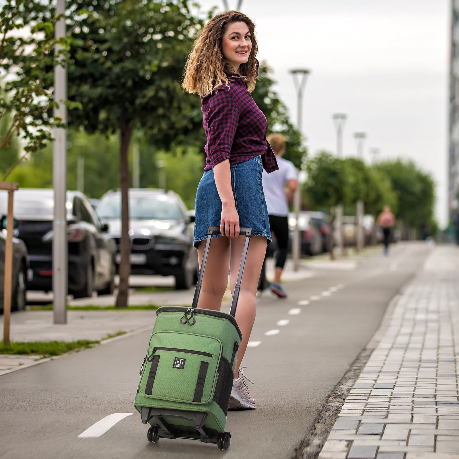 Brisby Boodschappentrolley met Koelvak – 32L Ruimte – Ideaal voor Boodschappen – Inclusief Koelelementen – Waterafstotend – Verstelbaar Handvat – Groen