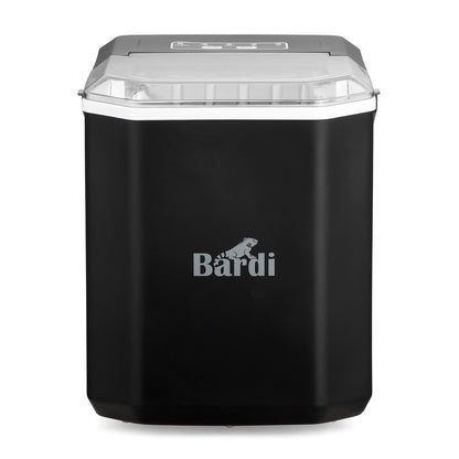 Bardi 1.3L Deluxe IJsblokjesmachine Square – IJsblokmaker Inclusief Luxe Thermosbeker en IJsschep – 9 Blokjes in 8 Minuten – ZWART