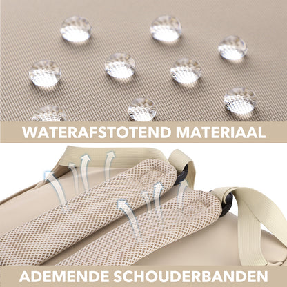 Brisby slijtvaste Luiertas – verzorgingstas – met buggymontage - Natural Champagne