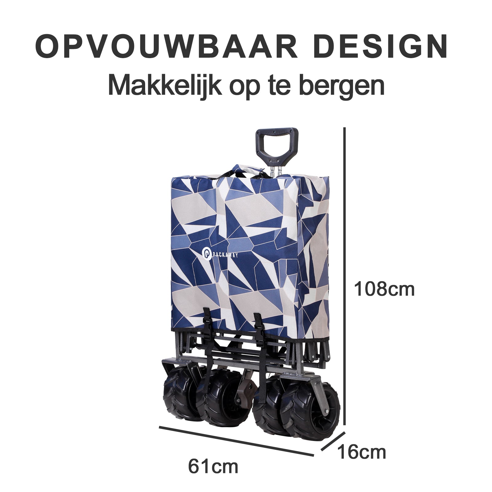 Packaway Bolderkar XL 80kg abstract pastel - opvouwbaar - heavy duty - wasbaar