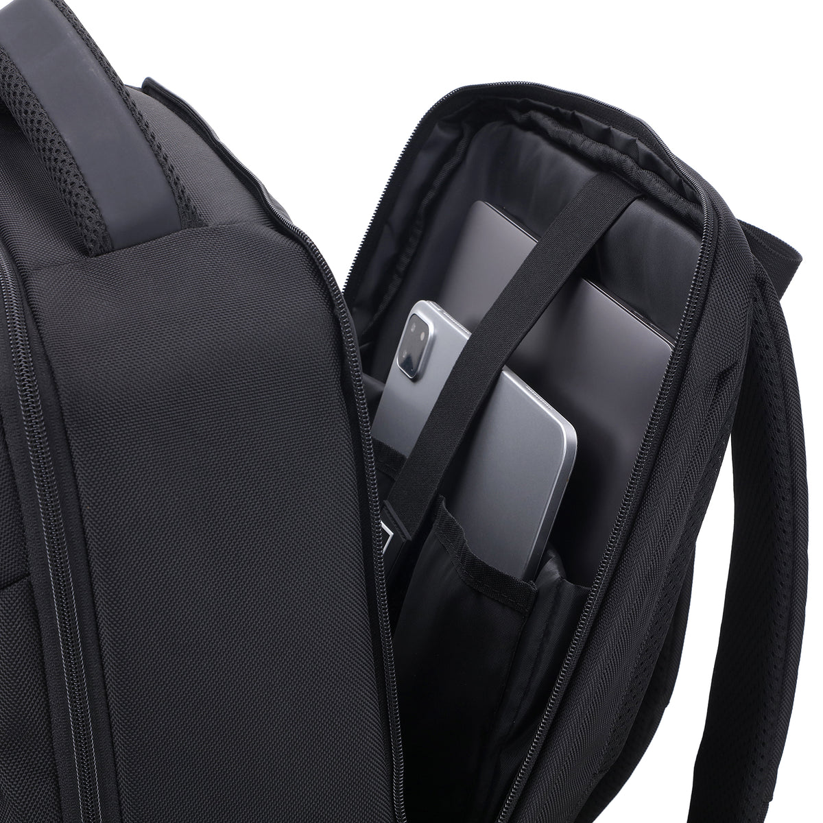Brisby Rugzak Pro 1 – Laptoprugzak tot 15,7 inch voor Werk, School en Reizen – Waterafstotend – Met Tabletvak, Antidiefstalvak en Trolleysleeve - Zwart