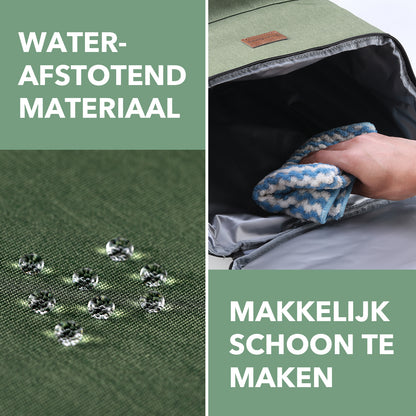 Koeltas rugzak 25L groen - Waterafstotend - anti diefstal vak - 4 laags geïsoleerd - incl. 2 gratis koelelementen en gratis flessenopener