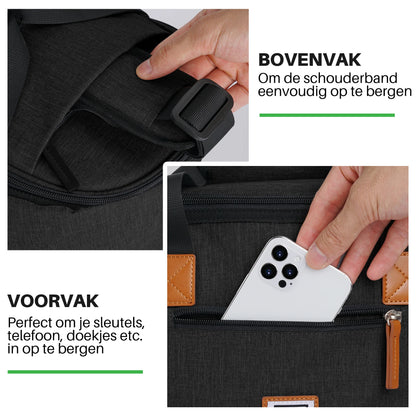 Brisby Koeltas 21L zwart set - incl. mealbox, 2 koelelementen, schouderband
