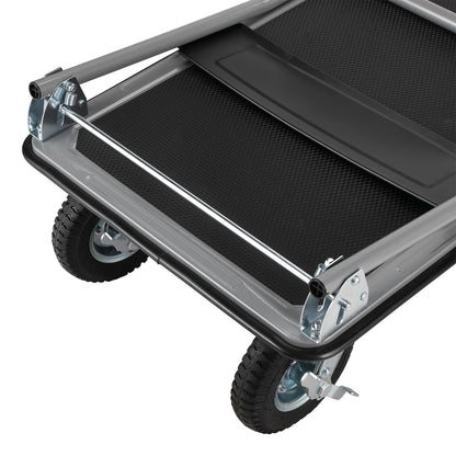 Packaway Professionele Opvouwbare Transportwagen 350 kg – Transportkar met Rubberen Luchtbanden – Rem – Antislip Laadplateau