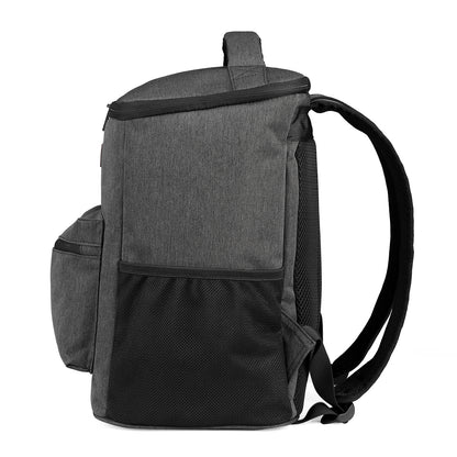 Koeltas rugzak 25L grijs - Waterafstotend - anti diefstal vak - 4 laags geïsoleerd - Incl. 2 gratis koelelementen en gratis flessenopener
