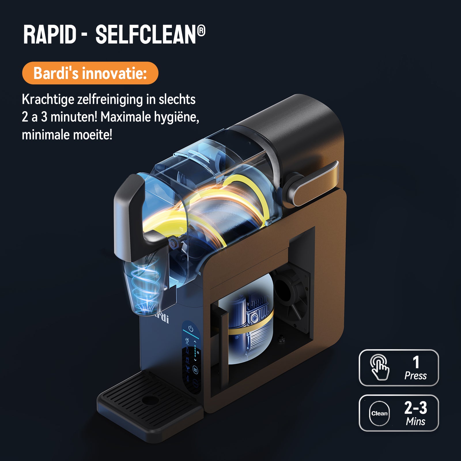 Bardi Slushmachine grijs met set cups Goud