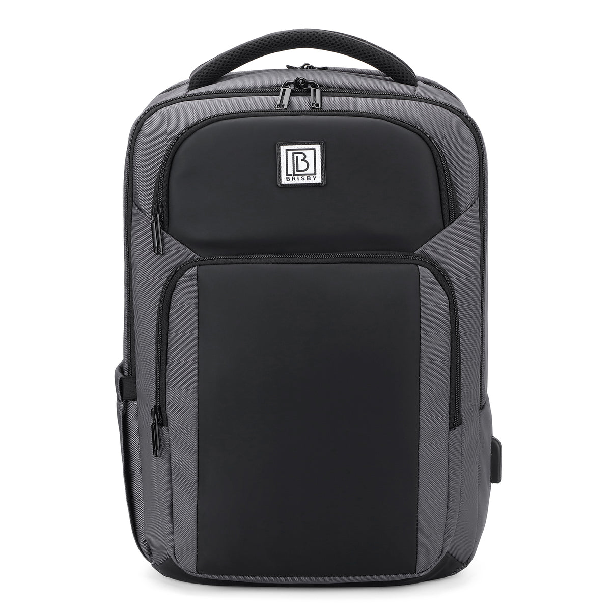 Brisby Rugzak Pro 1 – Laptoprugzak tot 15,7 inch voor Werk, School en Reizen – Waterafstotend – Met Tabletvak, Antidiefstalvak en Trolleysleeve - Grijs