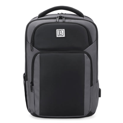 Brisby Rugzak Pro 1 – Laptoprugzak tot 15,7 inch voor Werk, School en Reizen – Waterafstotend – Met Tabletvak, Antidiefstalvak en Trolleysleeve - Grijs