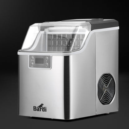 Bardi IJsblokjesmachine 3,2L ijsblokken RVS - 20 kg ijs per 24 uur - incl. thermosbeker
