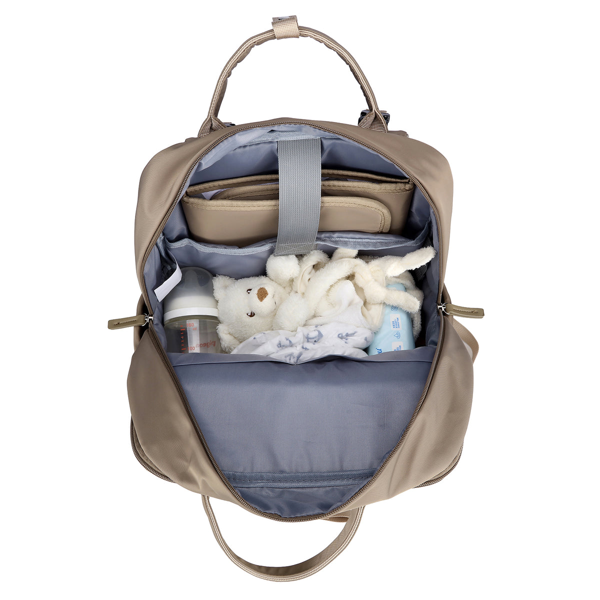 Brisby slijtvaste Luiertas – verzorgingstas – met buggymontage - Natural Greige