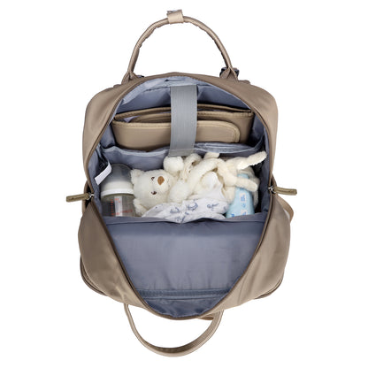 Brisby slijtvaste Luiertas – verzorgingstas – met buggymontage - Natural Greige