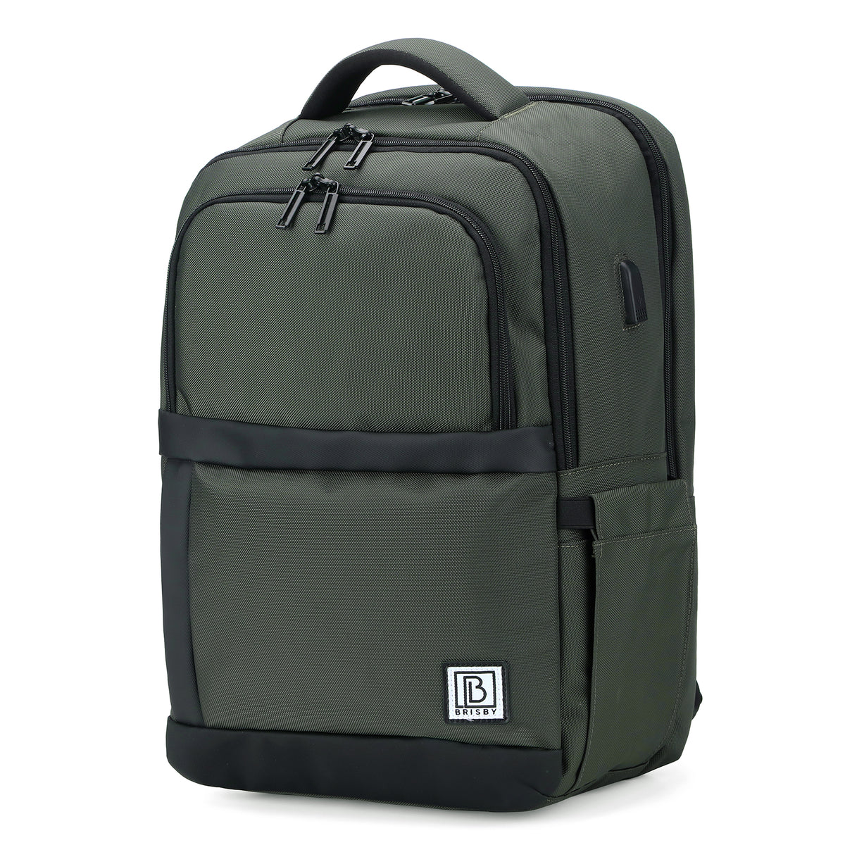 Brisby Rugzak Pro 2 – Laptoprugzak tot 15,7 inch voor Werk, School en Reizen – Waterafstotend – Met Tabletvak, Antidiefstalvak en Trolleysleeve – Groen