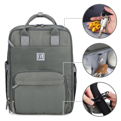Brisby slijtvaste Luiertas – verzorgingstas – met buggymontage - Mist Green