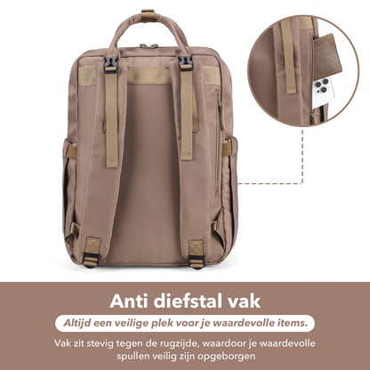 Brisby slijtvaste Luiertas – verzorgingstas – met buggymontage - Rose Gold
