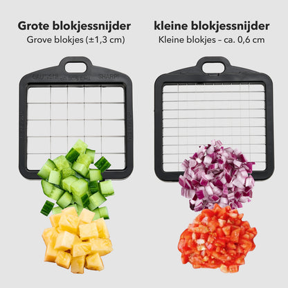 BARDI 12 Delige Groentesnijder met Glazen Ovenschaal - Mandoline Keukensnijder - Groentensnijder Multifunctioneel - Uiensnijder - Anti-slip mat - Glas & RSV - Zwart & Wit