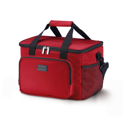 Koeltas 15L koeltas rood - lunchtas - 4-laags geïsoleerd - opvouwbaar - incl. 2 gratis koelelementen en draagband