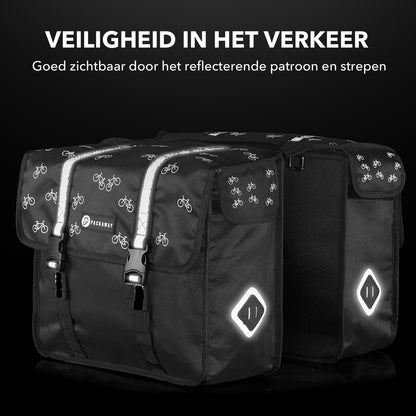 Dubbele fietstassen fietspatroon 36L - waterdichte fietstassen elektrische fiets - reflecterend