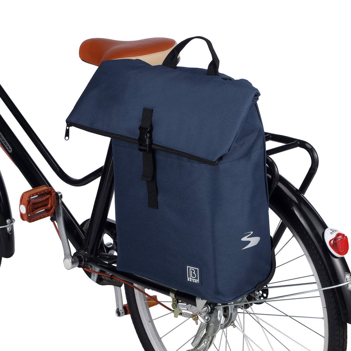 Fietstrolley Tas 2-in-1 Fietstas en Trolley Zwart 18-28L Laptopvak Verstelbare Hendel Bevestigingssysteem - Blauw
