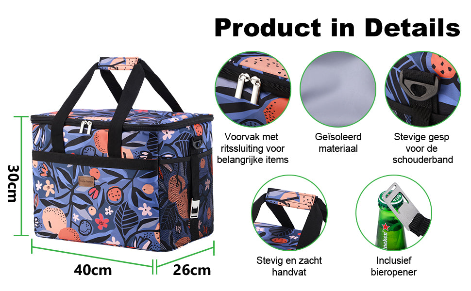 Packaway Koeltas 30L valencia - incl. 4 koelelementen, draagband