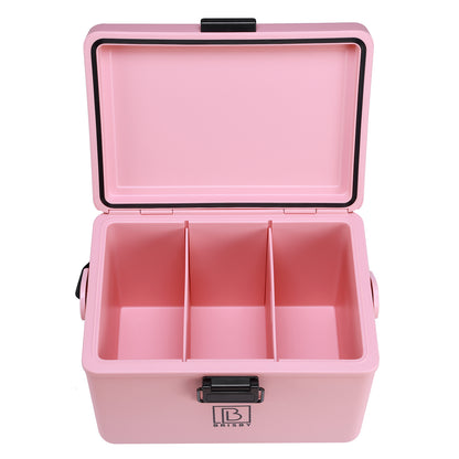 Koelbox 12L met draagband roze - dividers - snijplanken - tot maximaal 40 uur isolatie - incl. 2 koelelementen van 200ml