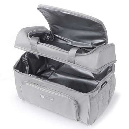 Packaway Koeltas 30L - Lunchtas - Inclusief 4 Koelelementen - Dubbel Compartiment - 4-Laags Geïsoleerd - Waterafstotend - Modern Grey