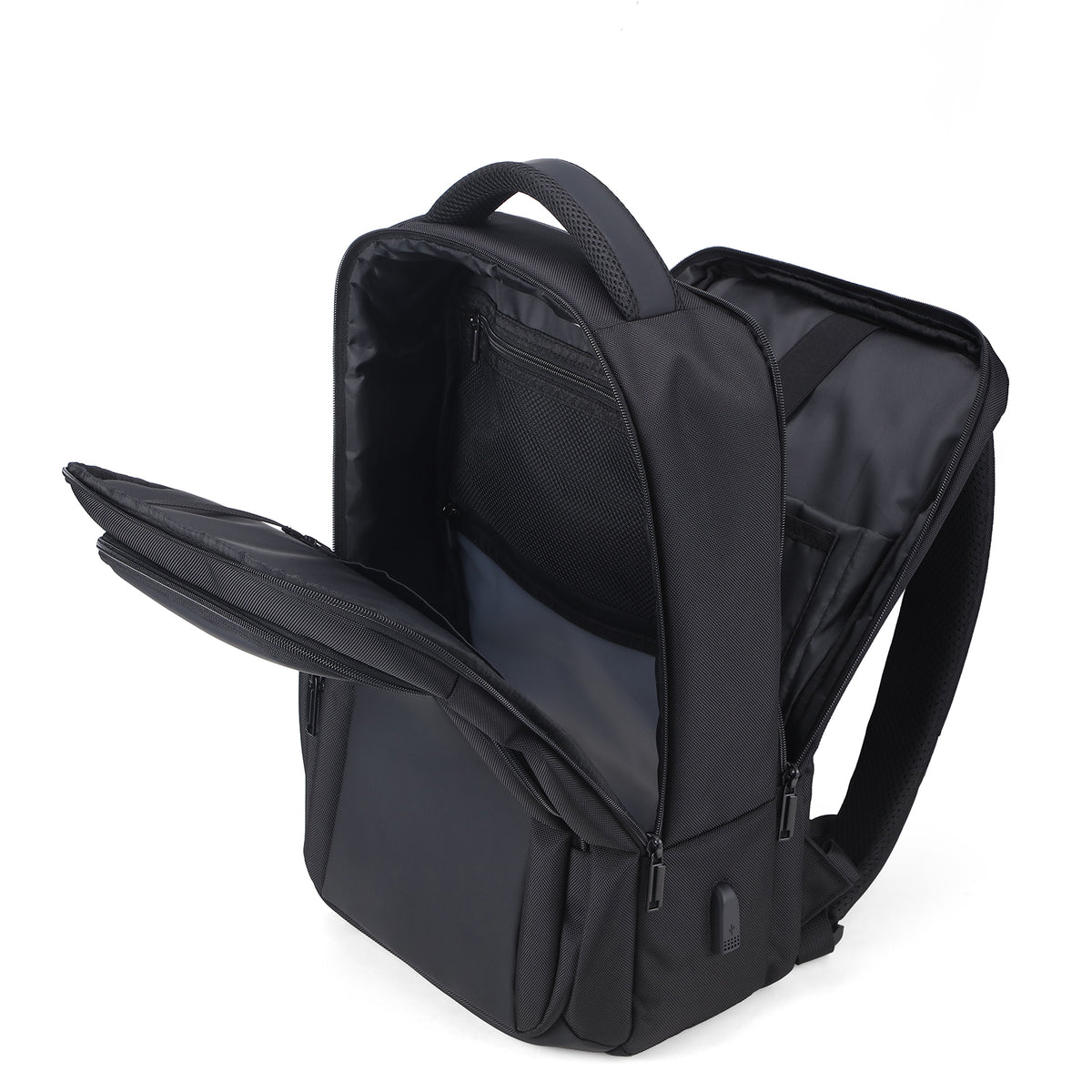 Brisby Rugzak Pro 1 – Laptoprugzak tot 15,7 inch voor Werk, School en Reizen – Waterafstotend – Met Tabletvak, Antidiefstalvak en Trolleysleeve - Zwart
