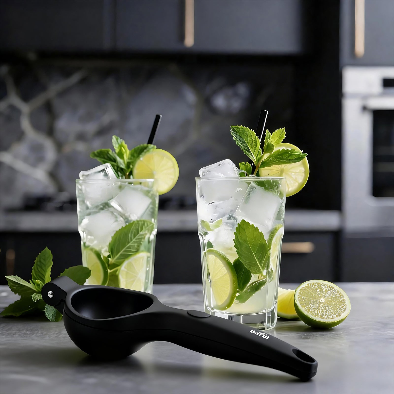 Bardi 1.1L - Nugget IJsblokjesmachine Square - Crushed Ice Maker met IJsschep - 15kg/24 uur - Ijsblokjesmaker - Met Luxe Thermosbeker - WIT met citruspers rvs