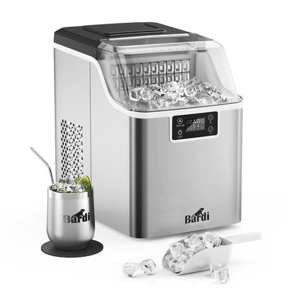 Bardi IJsblokjesmachine 3,2L ijsblokken RVS - 20 kg ijs per 24 uur - incl. thermosbeker