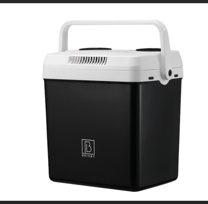 Elektrische koelbox 25L zwart - AC/DC 12V, 220/230V - incl. divider en vershoudbakjes - vergrendelbare deksel