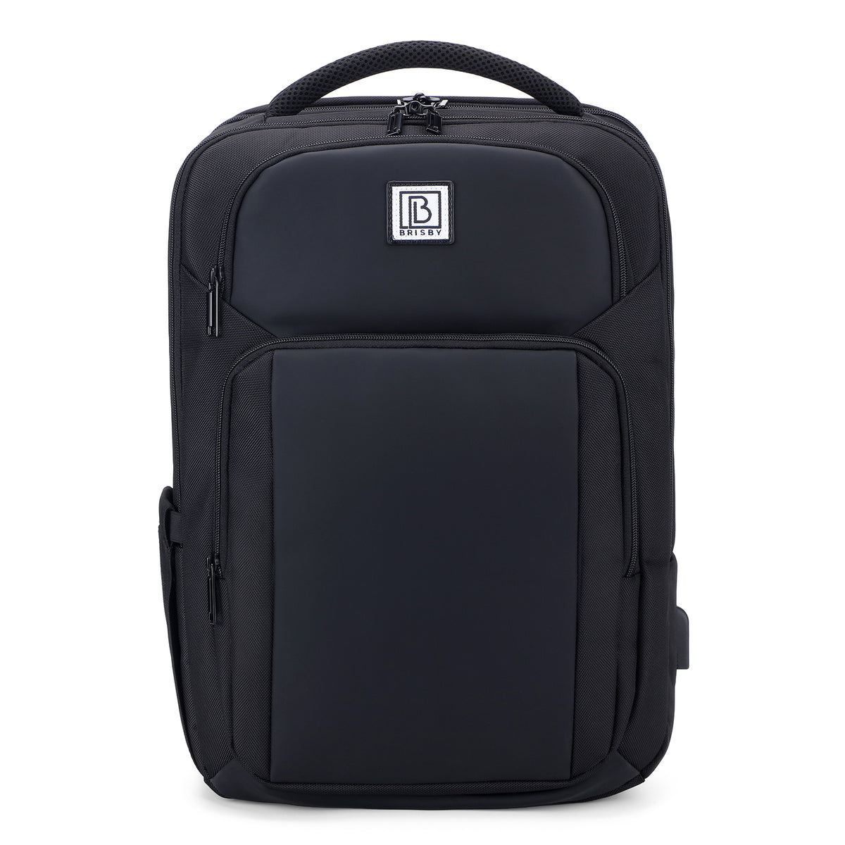 Brisby Rugzak Pro 1 – Laptoprugzak tot 15,7 inch voor Werk, School en Reizen – Waterafstotend – Met Tabletvak, Antidiefstalvak en Trolleysleeve - Zwart