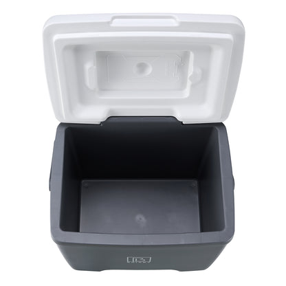 Brisby Koelbox - Frigobox - 13L- Grijs - Tot maximaal 40 uur isolatie - Incl. 2 dikke koelelementen van 450ml - Met koelelementen vergrendeld in deksel en Brisby 500ml Zwarte Dubbelwandige Thermosfles