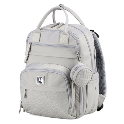 Brisby Premium Luiertas – Uitgebreide en Functionele Verzorgingstas – met buggymontage – Anti Diefstal Vakken - Reistrolley Sleeve - Inclusief verschoonmatje t.w.v.15,99 euro en speenhouder - Levenslange Garantie -Modern Grey