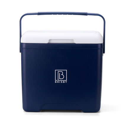 Brisby Koelbox - Frigobox - 13L- Blauw - Tot maximaal 40 uur isolatie - Incl. 2 dikke koelelementen van 450ml - Met koelelementen vergrendeld in deksel en Brisby 500ml Zwarte Dubbelwandige Thermosfles