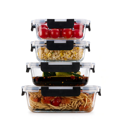 Bardi 12-Delige Glazen Vershoudbakjes – Meal Prep Bakjes Glas met Deksel – BPA & PFAS Vrij – Luchtdicht – Incl. 40 Bardi Prep & Store Labels + 10 Wondersponzen – 6,79L