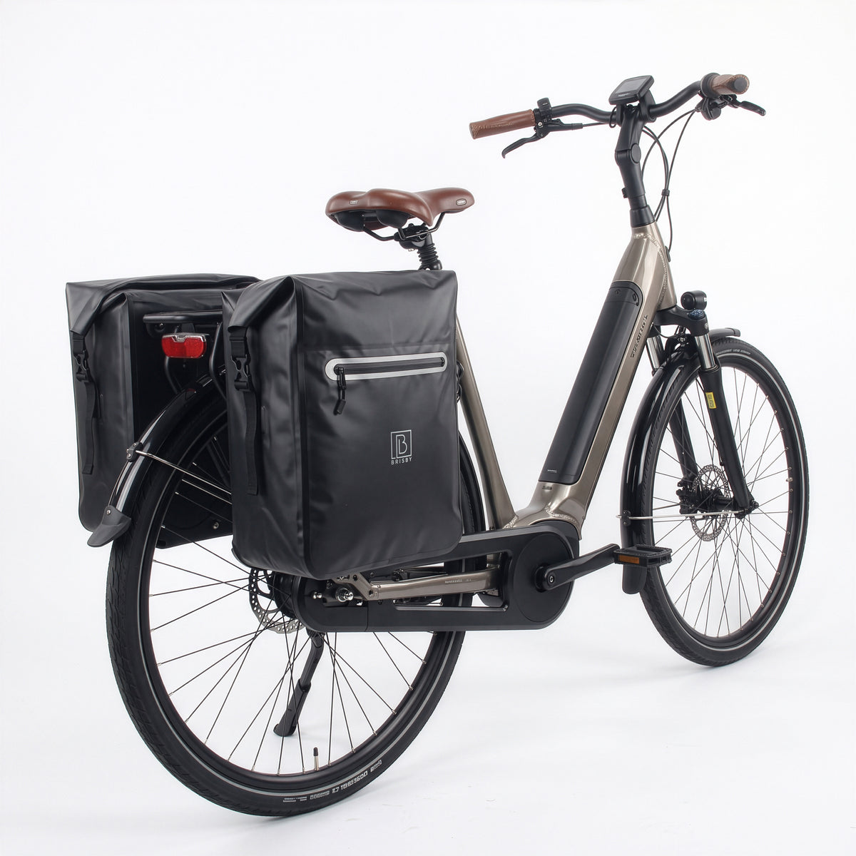 Brisby Dubbele Fietstas 40–56 Liter – Waterdicht – Met Rolsluiting en Waterdichte Voorvakritsen – Voor Gewone en Elektrische Fiets – Zwart