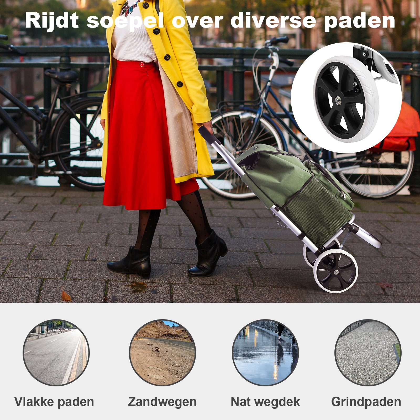 Packaway Shopping trolley with cool compartment - 45L - shopping trolley - hand truck function - GREEN