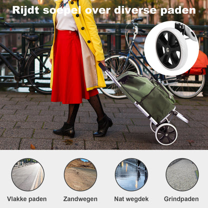 Packaway Shopping trolley with cool compartment - 45L - shopping trolley - hand truck function - GREEN