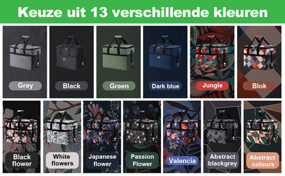 Koeltas 40L japanese flower - lunchtas - opvouwbaar - 4-laags geïsoleerd - incl. 6 gratis koelelementen en draagband